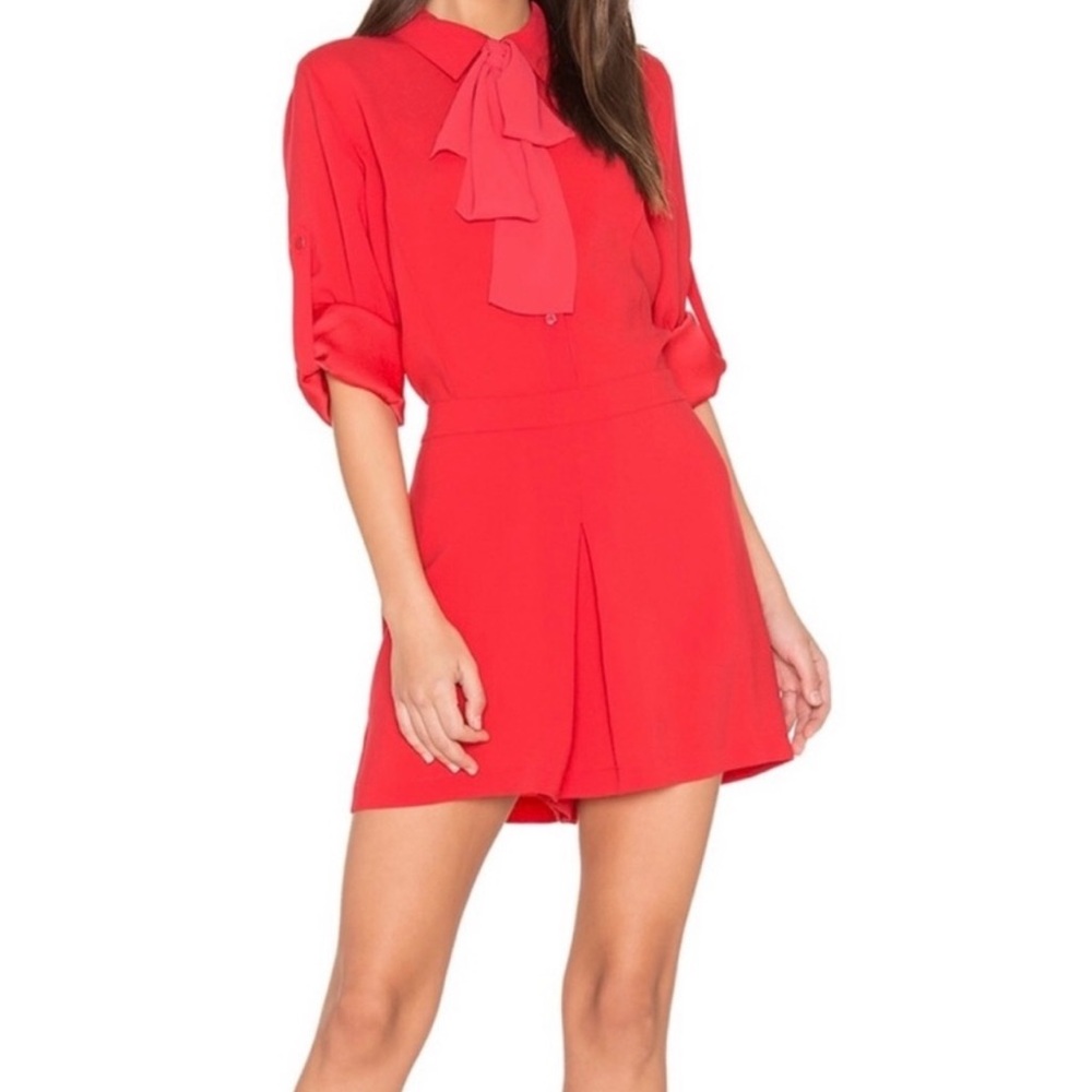 *FLASH SALE*BCBGMAXAZRIA red romper size XS - Picture 2 of 10